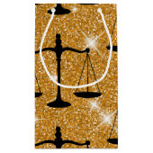 Justice Symbol Balanced Scales Golden Glitter Klein Cadeauzakje (Achterkant)