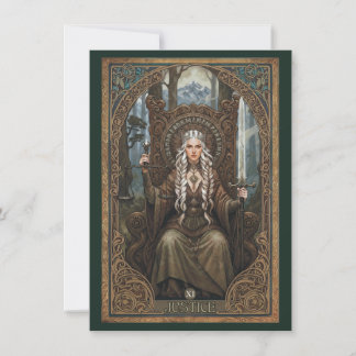 Justice Tarot Art Flat Thank You Card Bedankkaart