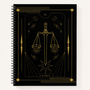 Justice Tarot card art Notitieboek