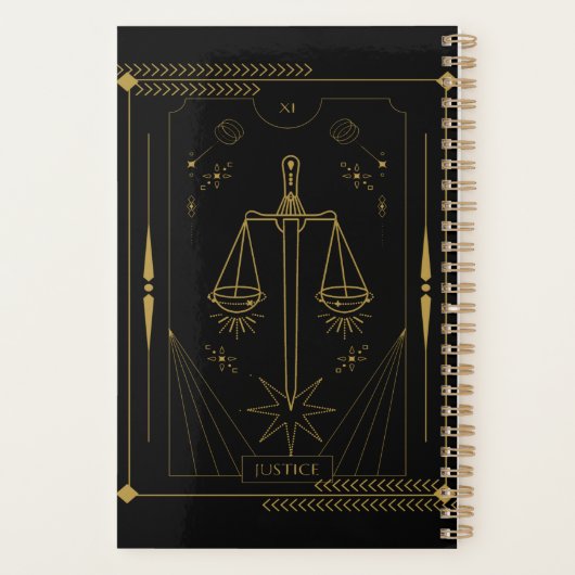 Justice Tarot card art Planner (Achterkant)