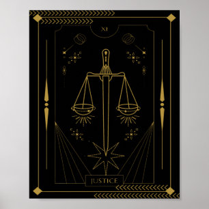 Justice Tarot card art Poster