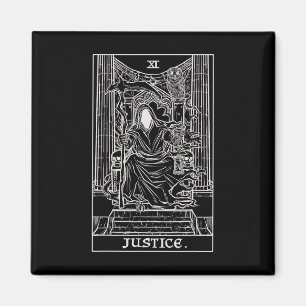 Justice Tarot Card Grim Reaper Halloween Gothic Ho Magneet