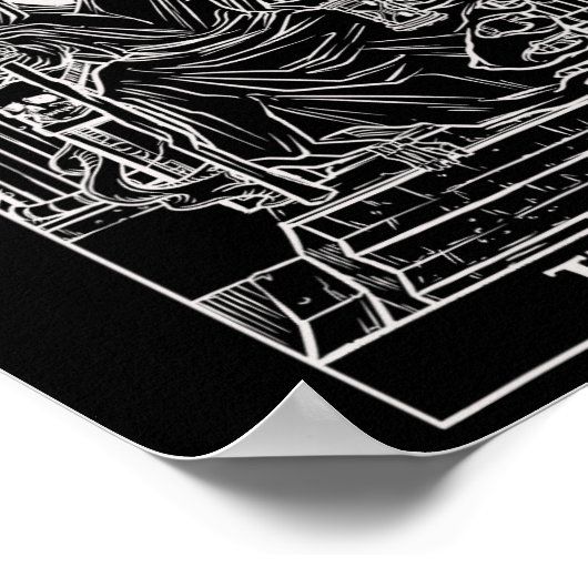 Justice Tarot Card Grim Reaper Halloween Gothic Ho Poster (Hoek)