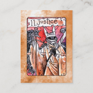 Justice Tarot Card Visitekaartje