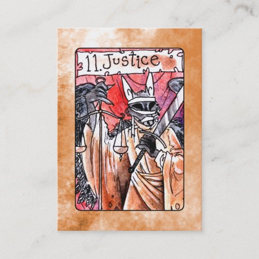 Justice Tarot Card Visitekaartje (Voorkant)