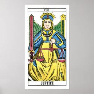 Justice Tarot Kaart Poster