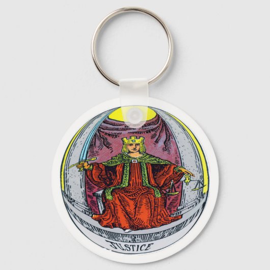 Justice Tarot Kaart Sleutelhanger (Voorkant)