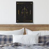 Justice Tarot kaartkunst Canvas Afdruk (Insitu (Slaapkamer))
