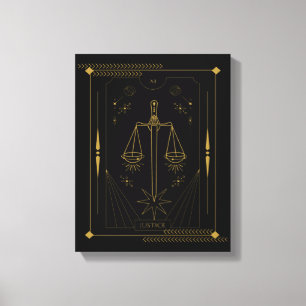 Justice Tarot kaartkunst Canvas Afdruk