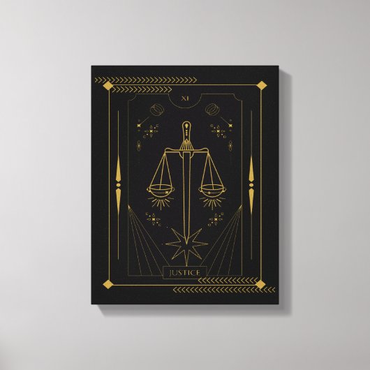 Justice Tarot kaartkunst Canvas Afdruk (Voorkant)