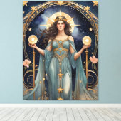 Justice Tarot schilderij geïnspireerd Canvas Afdruk (Insitu (Houten vloer))