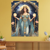 Justice Tarot schilderij geïnspireerd Canvas Afdruk (Insitu (Woonkamer))