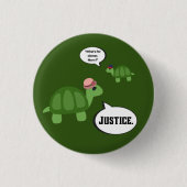 Justice Turtle Pin Ronde Button 3,2 Cm (Voorkant)