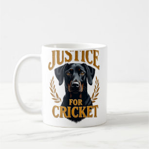 Justice voor Cricket Vintage Hondenherdenking Typo Koffiemok