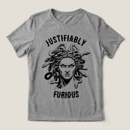 Justifiably Furious feat. Medusa Tri-Blend Shirt (Design voorkant)