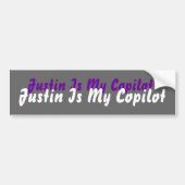 Justin is mijn copilot bumpersticker (Voorkant)