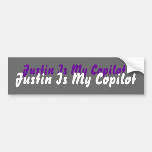 Justin is mijn copilot bumpersticker (Voorkant)