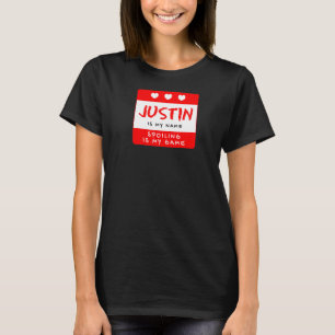 Justin is mijn naam gepersonaliseerde Nickname Cus T-shirt