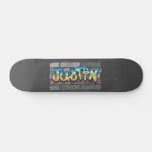 Justin Jouw naam graffiti Logo Brick Wall Paint Persoonlijk Skateboard (Horizontaal)