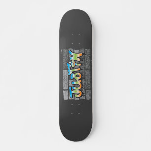 Justin Jouw naam graffiti Logo Brick Wall Paint Persoonlijk Skateboard