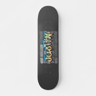Justin Jouw naam graffiti Logo Brick Wall Paint Persoonlijk Skateboard