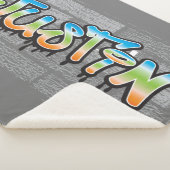 Justin Jouw naam graffiti Logo Brick Wall Paint Sherpa Deken (3/4)