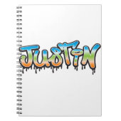 Justin Jouw naam graffiti Notitieboek (Voorkant)