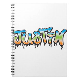Justin Jouw naam graffiti Notitieboek