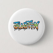 Justin Jouw naam graffiti Ronde Button 5,7 Cm (Voorkant)