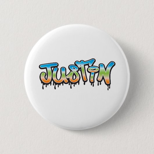 Justin Jouw naam graffiti Ronde Button 5,7 Cm (Voorkant)
