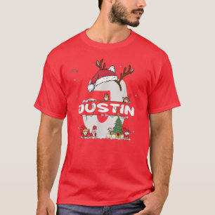 Justin Kerstmis w Justin Name voor grappige feestd T-shirt