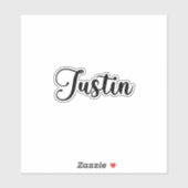 Justin Name - Handgeschreven kalligrafie Sticker (Vel)