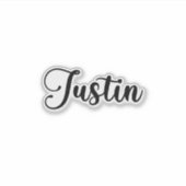 Justin Name - Handgeschreven kalligrafie Sticker (Voorkant)