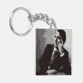 Justin Trudeau 2015 gestileerd Sleutelhanger (Voorkant Links)