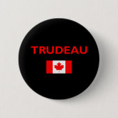 Justin Trudeau Canada Canadese Vlag Donker Ronde Button 5,7 Cm (Voorkant)