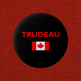 Justin Trudeau Canada Canadese Vlag Donker Ronde Button 5,7 Cm