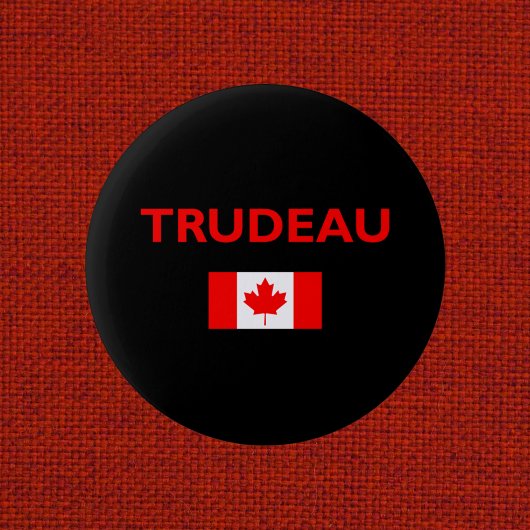 Justin Trudeau Canada Canadese Vlag Donker Ronde Button 5,7 Cm