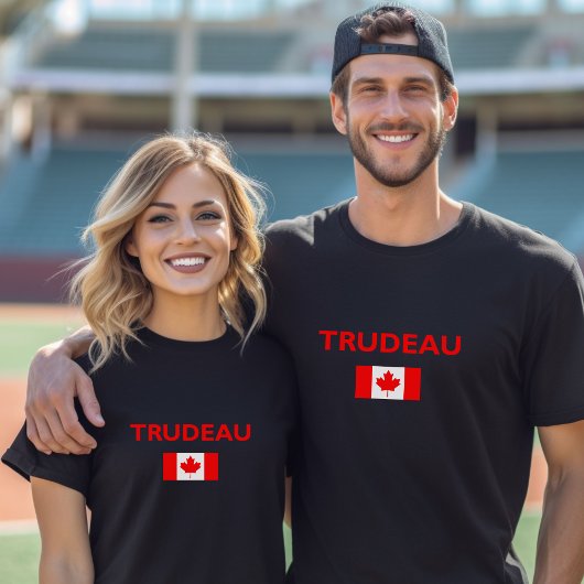 Justin Trudeau Canada Canadese Vlag Donker T-shirt