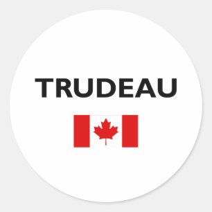 Justin Trudeau Canada Canadese Vlag Lichtkleur Ronde Sticker