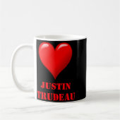 Justin Trudeau Cute Red Heart Love Red White Cool  Koffiemok (Links)