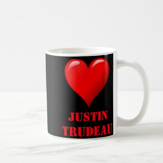 Justin Trudeau Cute Red Heart Love Red White Cool  Koffiemok (Rechts)
