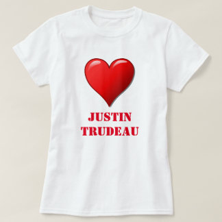 Justin Trudeau Cute Red Heart Love Red White Cool T-shirt