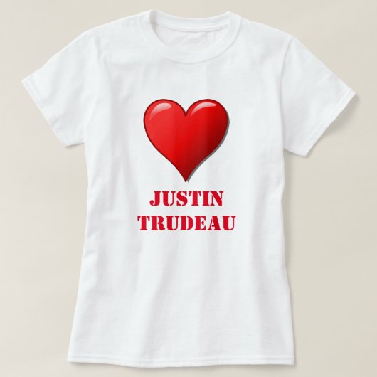Justin Trudeau Cute Red Heart Love Red White Cool T-shirt (Design voorkant)