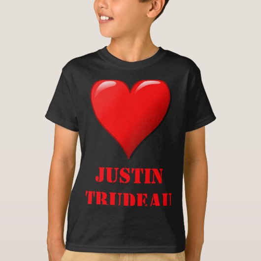 Justin Trudeau Cute Red Heart Love Red White Cool T-shirt (Voorkant)