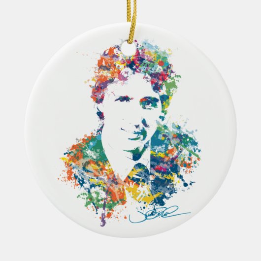 Justin Trudeau Digital Art Keramisch Ornament (Voorkant)