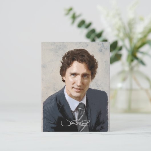 Justin Trudeau Feestdagenkaart (Staand voorkant)
