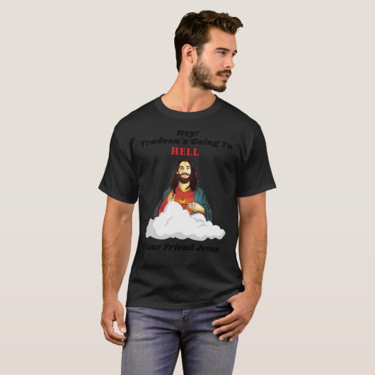 Justin Trudeau Going To Hell Essential T-Shirt (Voorkant volledig)