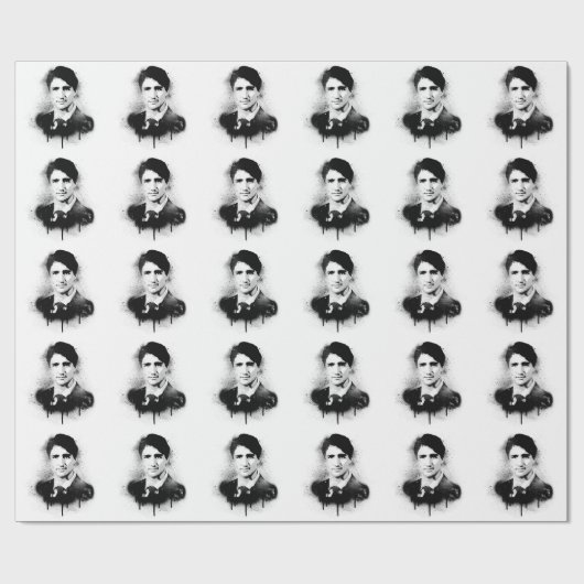 Justin Trudeau Graffiti Art Cadeaupapier (Vlak)