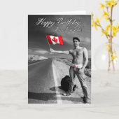 Justin Trudeau: Happy Birthday uit Canada Kaart (Gele Bloem)