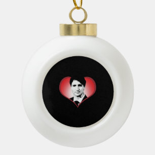 Justin Trudeau Heart -.png Keramische Bal Ornament